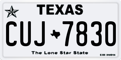 TX license plate CUJ7830