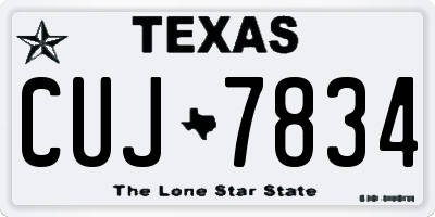 TX license plate CUJ7834