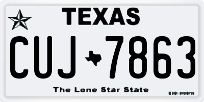 TX license plate CUJ7863
