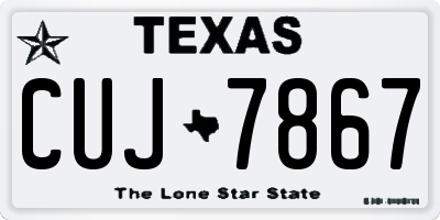 TX license plate CUJ7867