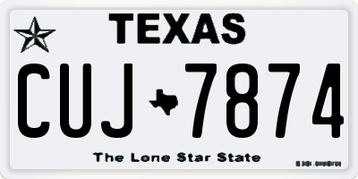 TX license plate CUJ7874