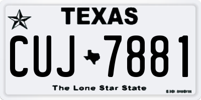 TX license plate CUJ7881