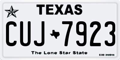 TX license plate CUJ7923