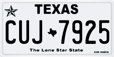 TX license plate CUJ7925