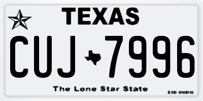 TX license plate CUJ7996