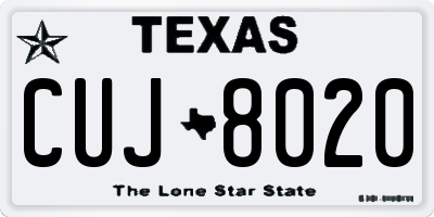 TX license plate CUJ8020