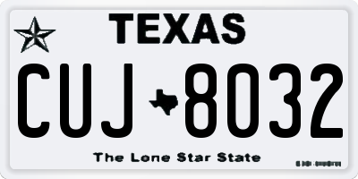 TX license plate CUJ8032