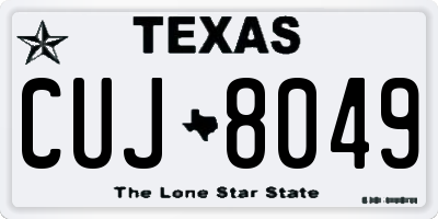 TX license plate CUJ8049
