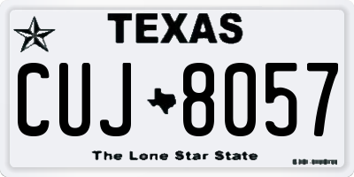TX license plate CUJ8057