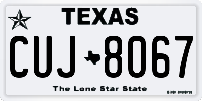 TX license plate CUJ8067