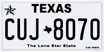TX license plate CUJ8070