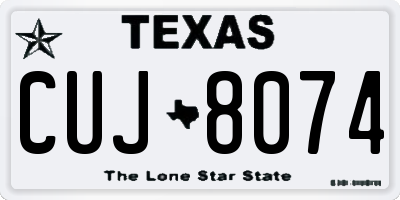 TX license plate CUJ8074