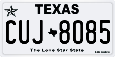 TX license plate CUJ8085