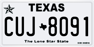 TX license plate CUJ8091