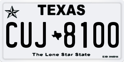 TX license plate CUJ8100