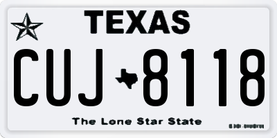 TX license plate CUJ8118