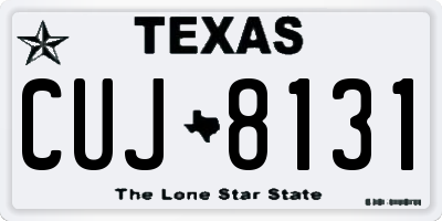TX license plate CUJ8131