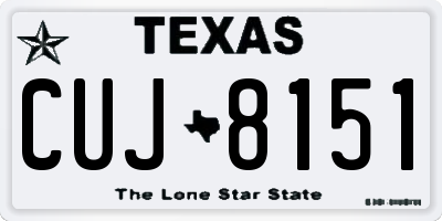 TX license plate CUJ8151