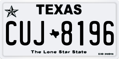 TX license plate CUJ8196