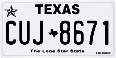 TX license plate CUJ8671