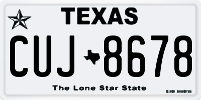 TX license plate CUJ8678