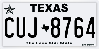 TX license plate CUJ8764