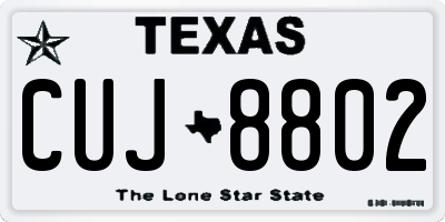 TX license plate CUJ8802