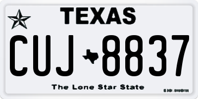 TX license plate CUJ8837