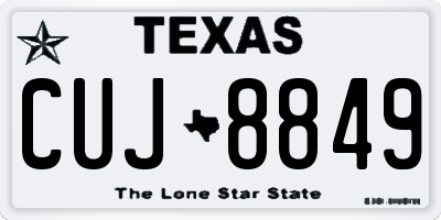 TX license plate CUJ8849