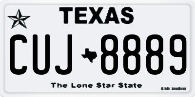 TX license plate CUJ8889