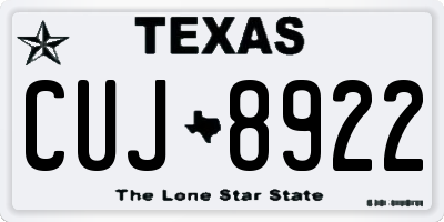 TX license plate CUJ8922