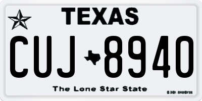 TX license plate CUJ8940
