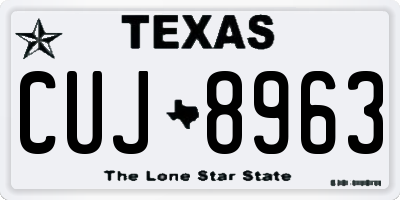 TX license plate CUJ8963