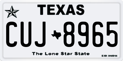 TX license plate CUJ8965
