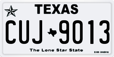TX license plate CUJ9013