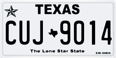 TX license plate CUJ9014