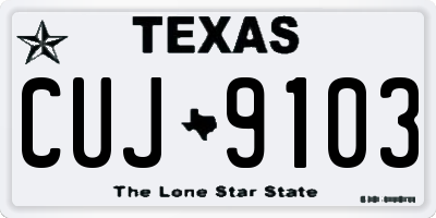TX license plate CUJ9103