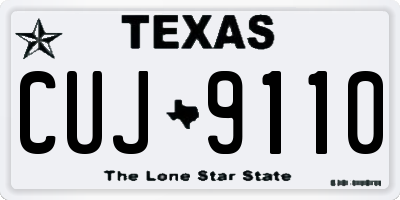 TX license plate CUJ9110