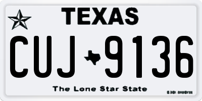TX license plate CUJ9136