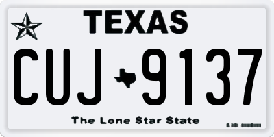TX license plate CUJ9137
