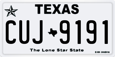 TX license plate CUJ9191