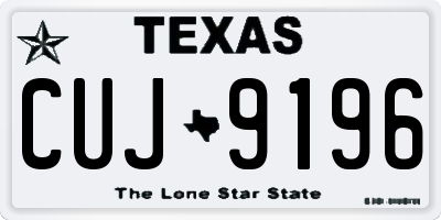 TX license plate CUJ9196