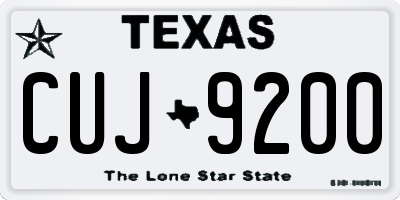 TX license plate CUJ9200