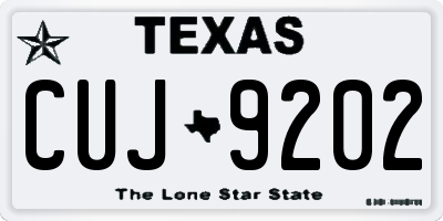 TX license plate CUJ9202