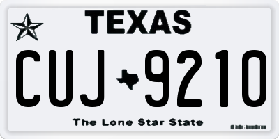 TX license plate CUJ9210