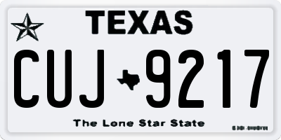 TX license plate CUJ9217