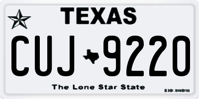 TX license plate CUJ9220