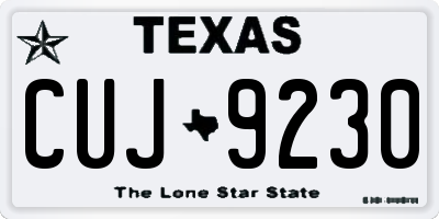 TX license plate CUJ9230