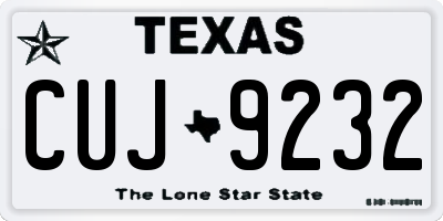 TX license plate CUJ9232