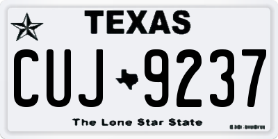 TX license plate CUJ9237